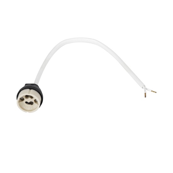 GloboStar® LAMPHOLDER 60499 Ντουί GU10 Πορσελάνης με 30cm VDE Καλώδιο & Anti-Fire Protection High Resistance Tube - ᐊVDEᐅ Certified - IP20 - Φ3.5 x Μ32cm - 5 Years Warranty GloboStar® LAMPHOLDER 60499 Ντουί GU10 Πορσελάνης με 30cm VDE Καλώδιο & Anti-Fire Protection High Resistance Tube - ᐊVDEᐅ Certified - IP20 - Φ3.5 x Μ32cm - 5 Years Warranty