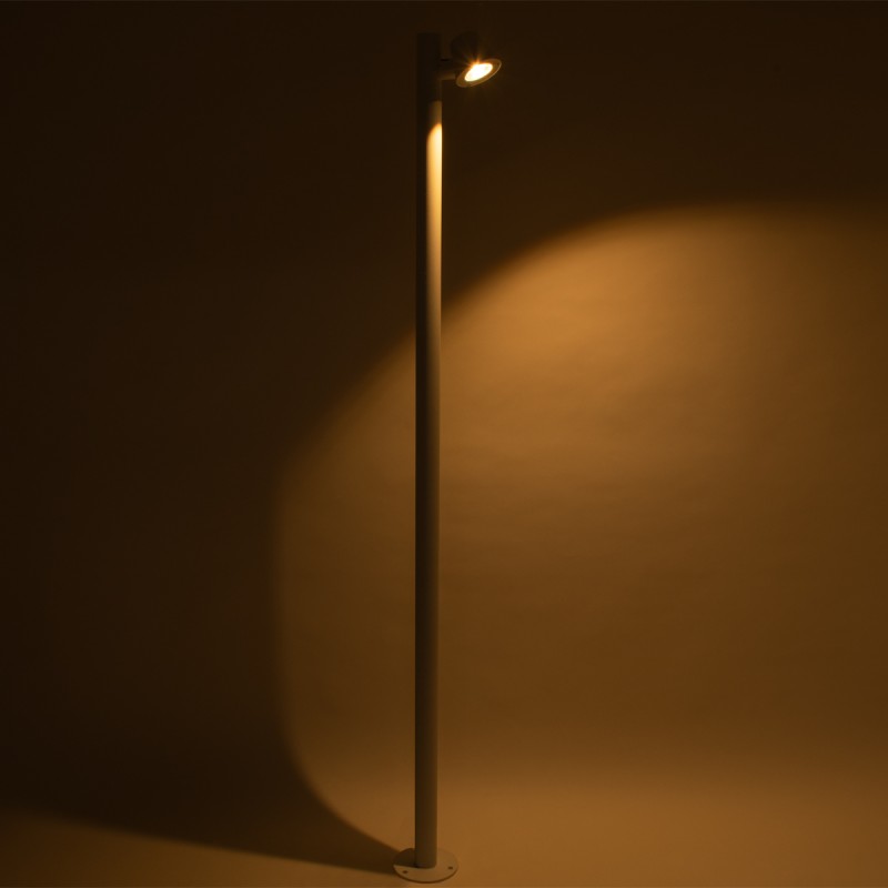 GloboStar® GARDENIA 60509 Φωτιστικό Κήπου - Πάρκου - Πλατείας - Κολωνάκι Αρχιτεκτονικού Φωτισμού Εξωτερικού Χώρου LED 7W 700lm 60° AC220-240V Αδιάβροχο IP65 - Σώμα Αλουμινίου & Tempered Glass - Μ15 x Π18 x Υ180cm - Θερμό Λευκό 2700K - Λευκό - Bridgelu