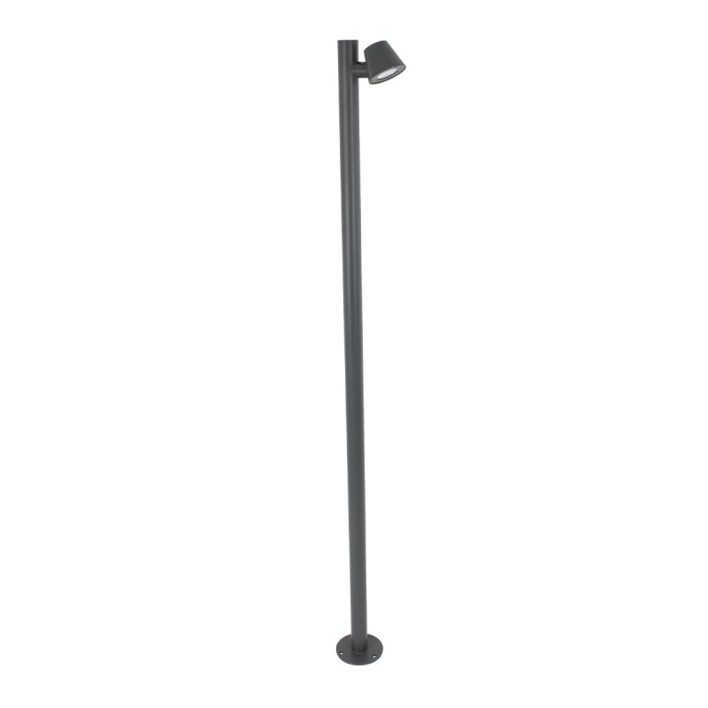 GloboStar® GARDENIA 60510 Φωτιστικό Κήπου - Πάρκου - Πλατείας - Κολωνάκι Αρχιτεκτονικού Φωτισμού Εξωτερικού Χώρου LED 7W 700lm 60° AC220-240V Αδιάβροχο IP65 - Σώμα Αλουμινίου & Tempered Glass - Μ15 x Π18 x Υ180cm - Θερμό Λευκό 2700K - Γκρι Ανθρακί - B