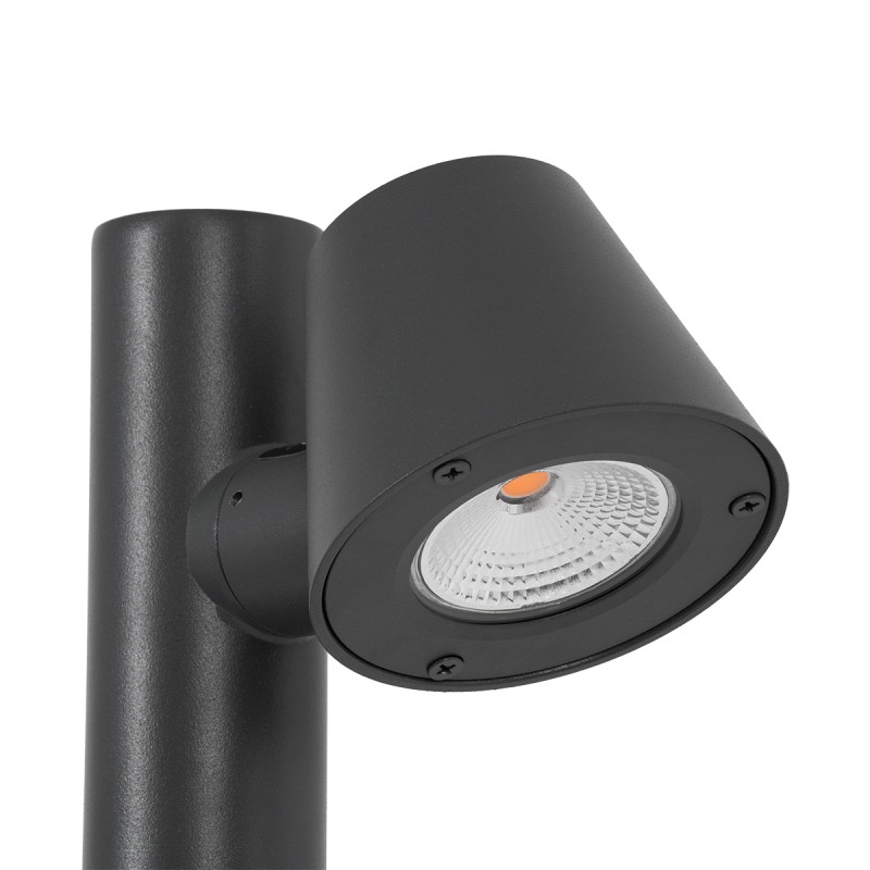 GloboStar® GARDENIA 60510 Φωτιστικό Κήπου - Πάρκου - Πλατείας - Κολωνάκι Αρχιτεκτονικού Φωτισμού Εξωτερικού Χώρου LED 7W 700lm 60° AC220-240V Αδιάβροχο IP65 - Σώμα Αλουμινίου & Tempered Glass - Μ15 x Π18 x Υ180cm - Θερμό Λευκό 2700K - Γκρι Ανθρακί - B