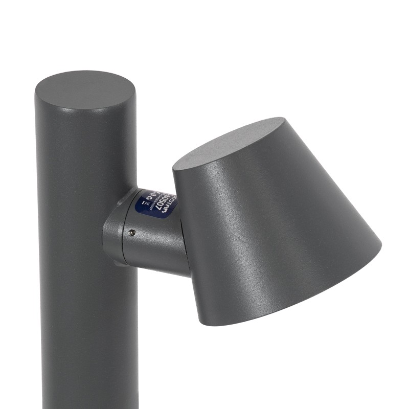 GloboStar® GARDENIA 60510 Φωτιστικό Κήπου - Πάρκου - Πλατείας - Κολωνάκι Αρχιτεκτονικού Φωτισμού Εξωτερικού Χώρου LED 7W 700lm 60° AC220-240V Αδιάβροχο IP65 - Σώμα Αλουμινίου & Tempered Glass - Μ15 x Π18 x Υ180cm - Θερμό Λευκό 2700K - Γκρι Ανθρακί - B