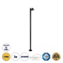 GloboStar® GARDENIA 60511 Φωτιστικό Κήπου - Πάρκου - Πλατείας - Κολωνάκι Αρχιτεκτονικού Φωτισμού Εξωτερικού Χώρου LED 7W 700lm 60° AC220-240V Αδιάβροχο IP65 - Σώμα Αλουμινίου & Tempered Glass - Μ15 x Π18 x Υ180cm - Θερμό Λευκό 2700K - Μαύρο - Bridgelu