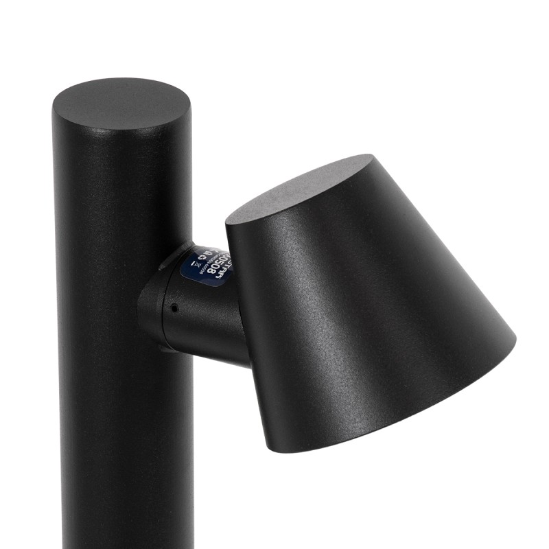 GloboStar® GARDENIA 60511 Φωτιστικό Κήπου - Πάρκου - Πλατείας - Κολωνάκι Αρχιτεκτονικού Φωτισμού Εξωτερικού Χώρου LED 7W 700lm 60° AC220-240V Αδιάβροχο IP65 - Σώμα Αλουμινίου & Tempered Glass - Μ15 x Π18 x Υ180cm - Θερμό Λευκό 2700K - Μαύρο - Bridgelu