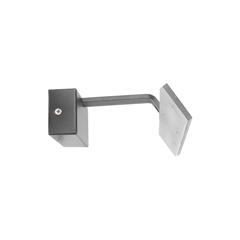 GloboStar® MIRROR 60513 Φωτιστικό Τοίχου - Απλίκα LED 12W 1440lm 120° AC 85-265V IP54 Φυσικό Λευκό 4500K Γκρι Μέταλλο - Μ42 x Π5 x Υ15cm - 2 Xρόνια Εγγύηση