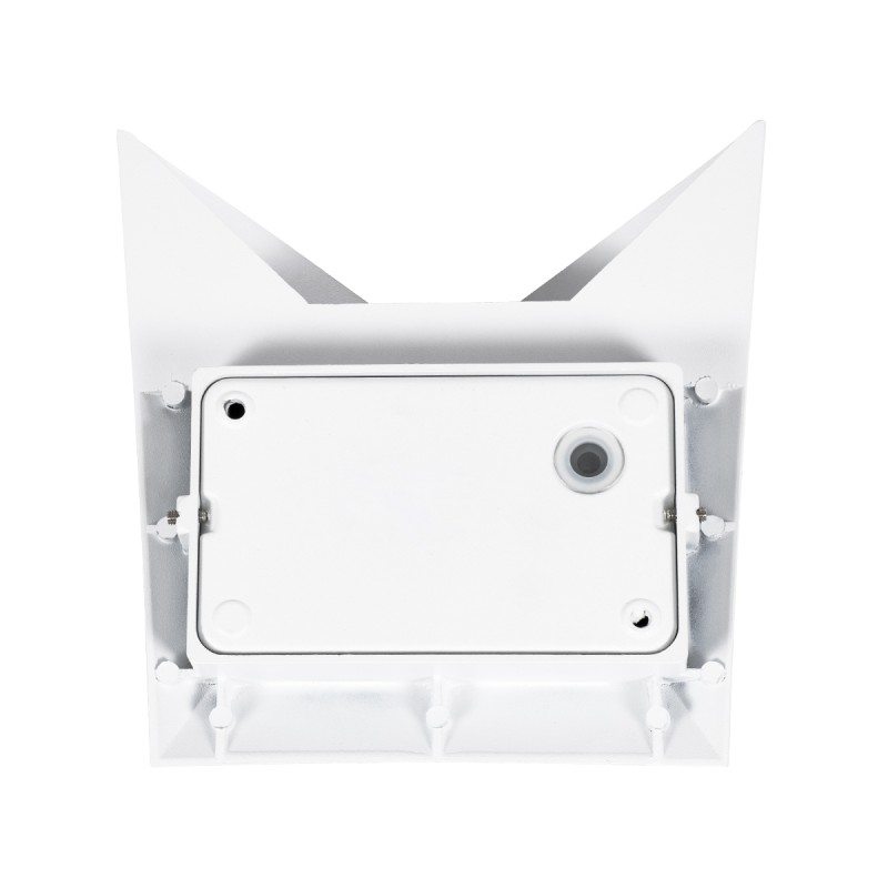 GloboStar® STEALTH 60518 Φωτιστικό Τοίχου - Απλίκα Αρχιτεκτονικού Φωτισμού Εσωτερικού/Εξωτερικού Χώρου Up or Down LED 10W 1000lm 60° AC220-240V Αδιάβροχο IP65 - Σώμα Αλουμινίου & Tempered Glass - Μ17 x Π17 x Υ7.5cm - Θερμό Λευκό 2700K - Λευκό - Bridge