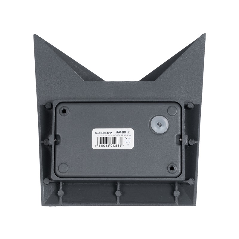 GloboStar® STEALTH 60519 Φωτιστικό Τοίχου - Απλίκα Αρχιτεκτονικού Φωτισμού Εσωτερικού/Εξωτερικού Χώρου Up or Down LED 10W 1000lm 60° AC220-240V Αδιάβροχο IP65 - Σώμα Αλουμινίου & Tempered Glass - Μ17 x Π7.5 x Υ17cm - Θερμό Λευκό 2700K - Γκρι Ανθρακί -