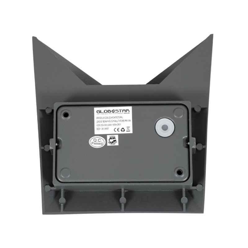 GloboStar® STEALTH 60522 Φωτιστικό Τοίχου - Απλίκα Αρχιτεκτονικού Φωτισμού Εσωτερικού/Εξωτερικού Χώρου Up or Down LED 10W 1100lm 60° AC220-240V Αδιάβροχο IP65 - Σώμα Αλουμινίου & Tempered Glass - Μ17 x Π17 x Υ7.5cm - Φυσικό Λευκό 4500K - Γκρι Ανθρακί