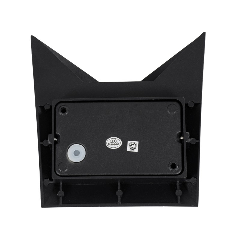 GloboStar® STEALTH 60523 Φωτιστικό Τοίχου - Απλίκα Αρχιτεκτονικού Φωτισμού Εσωτερικού/Εξωτερικού Χώρου Up or Down LED 10W 1100lm 60° AC220-240V Αδιάβροχο IP65 - Σώμα Αλουμινίου & Tempered Glass - Μ17 x Π17 x Υ7.5cm - Φυσικό Λευκό 4500K - Μαύρο - Bridg