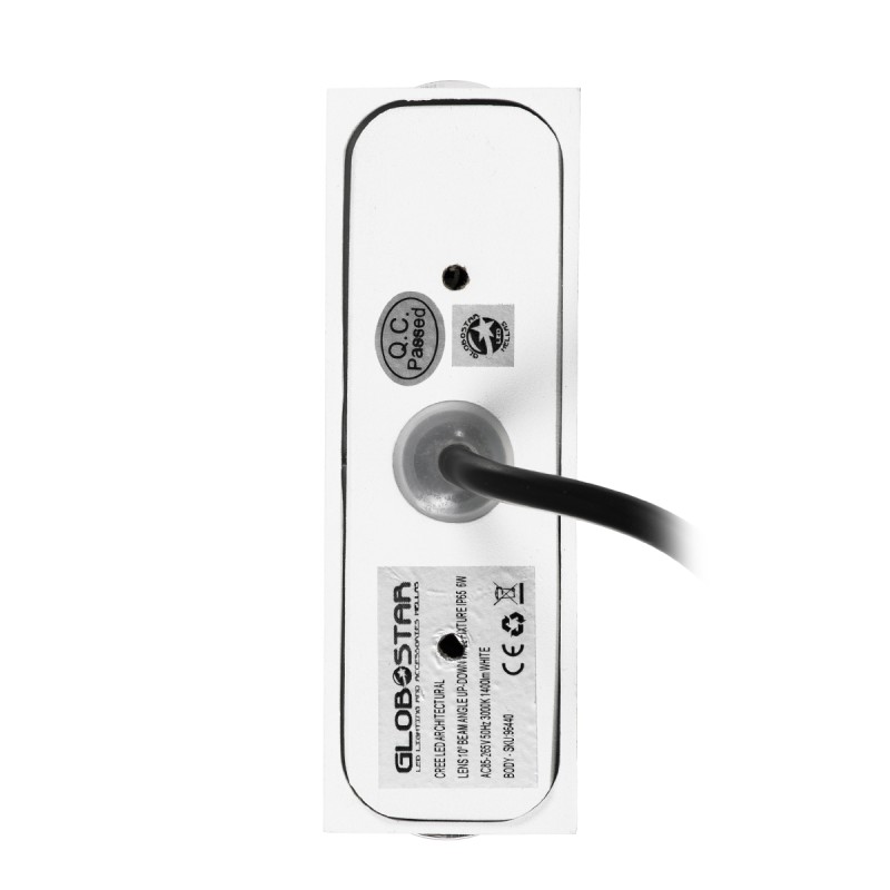 GloboStar® LINOR 60527 Φωτιστικό Τοίχου - Απλίκα Αρχιτεκτονικού Φωτισμού Εσωτερικού/Εξωτερικού Χώρου Up & Down LED 10W 1000lm 60° AC220-240V Αδιάβροχο IP65 - Σώμα Αλουμινίου & Tempered Glass - Μ12.5 x Π6 x Υ4cm - Θερμό Λευκό 2700K - Λευκό - Bridge