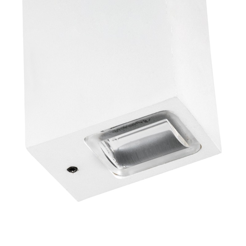 GloboStar® LINOR 60527 Φωτιστικό Τοίχου - Απλίκα Αρχιτεκτονικού Φωτισμού Εσωτερικού/Εξωτερικού Χώρου Up & Down LED 10W 1000lm 60° AC220-240V Αδιάβροχο IP65 - Σώμα Αλουμινίου & Tempered Glass - Μ12.5 x Π6 x Υ4cm - Θερμό Λευκό 2700K - Λευκό - Bridge