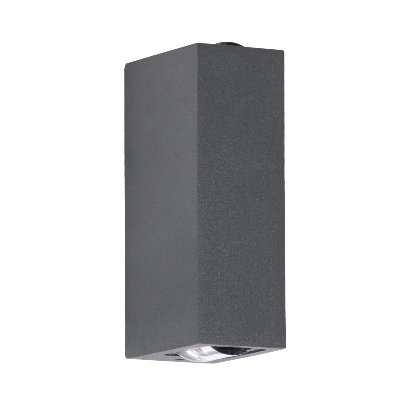 GLOBOSTAR® LINOR 60528 Μοντέρνο Φωτιστικό Τοίχου - Απλίκα LED 10W 1000lm 10° AC 220-240V Αδιάβροχο IP65 Θερμό Λευκό 2700K - Bridgelux COB Chip & TÜV SÜD Driver - Γκρι Ανθρακί Ματ - Μ12.5 x Π6 x Υ4cm - 5 Χρόνια Εγγύηση