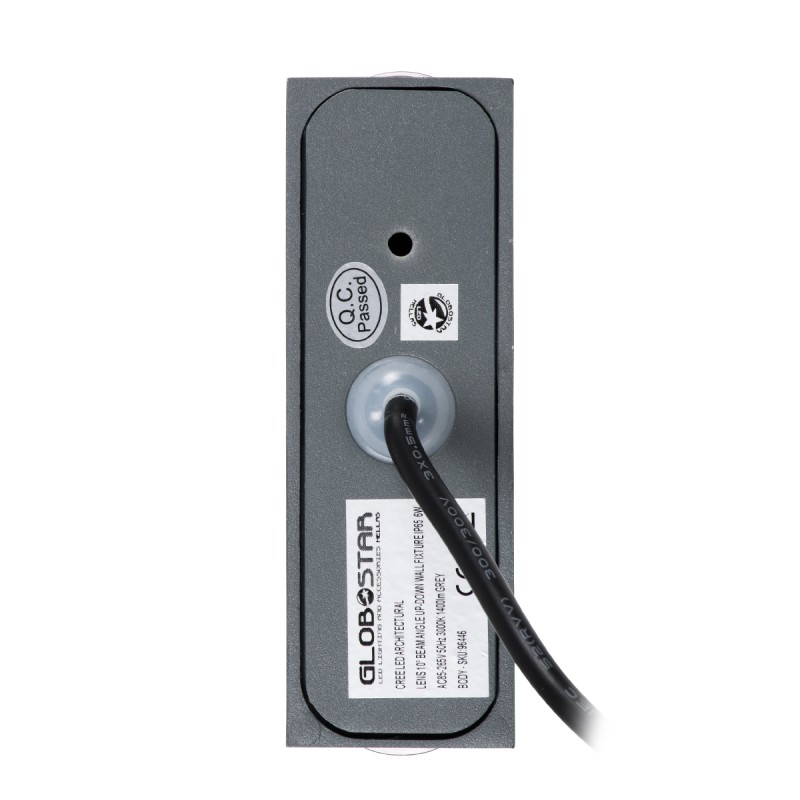 GLOBOSTAR® LINOR 60528 Μοντέρνο Φωτιστικό Τοίχου - Απλίκα LED 10W 1000lm 10° AC 220-240V Αδιάβροχο IP65 Θερμό Λευκό 2700K - Bridgelux COB Chip & TÜV SÜD Driver - Γκρι Ανθρακί Ματ - Μ12.5 x Π6 x Υ4cm - 5 Χρόνια Εγγύηση