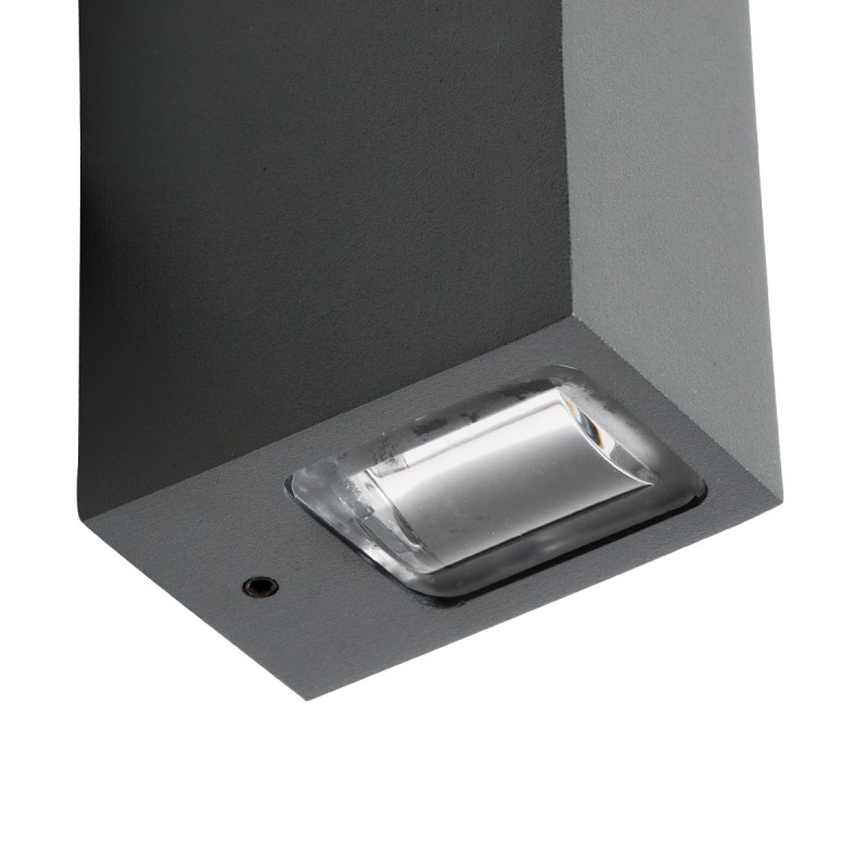 GLOBOSTAR® LINOR 60528 Μοντέρνο Φωτιστικό Τοίχου - Απλίκα LED 10W 1000lm 10° AC 220-240V Αδιάβροχο IP65 Θερμό Λευκό 2700K - Bridgelux COB Chip & TÜV SÜD Driver - Γκρι Ανθρακί Ματ - Μ12.5 x Π6 x Υ4cm - 5 Χρόνια Εγγύηση