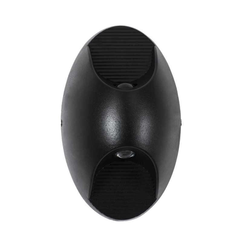 GloboStar® JEREMY 60532 Φωτιστικό Τοίχου - Απλίκα Αρχιτεκτονικού Φωτισμού Εσωτερικού/Εξωτερικού Χώρου Up & Down LED 10W 1000lm 60° AC220-240V Αδιάβροχο IP65 - Σώμα Αλουμινίου & Tempered Glass - Μ16 x Π10 x Υ7cm - Θερμό Λευκό 2700K - Μαύρο - Bridge