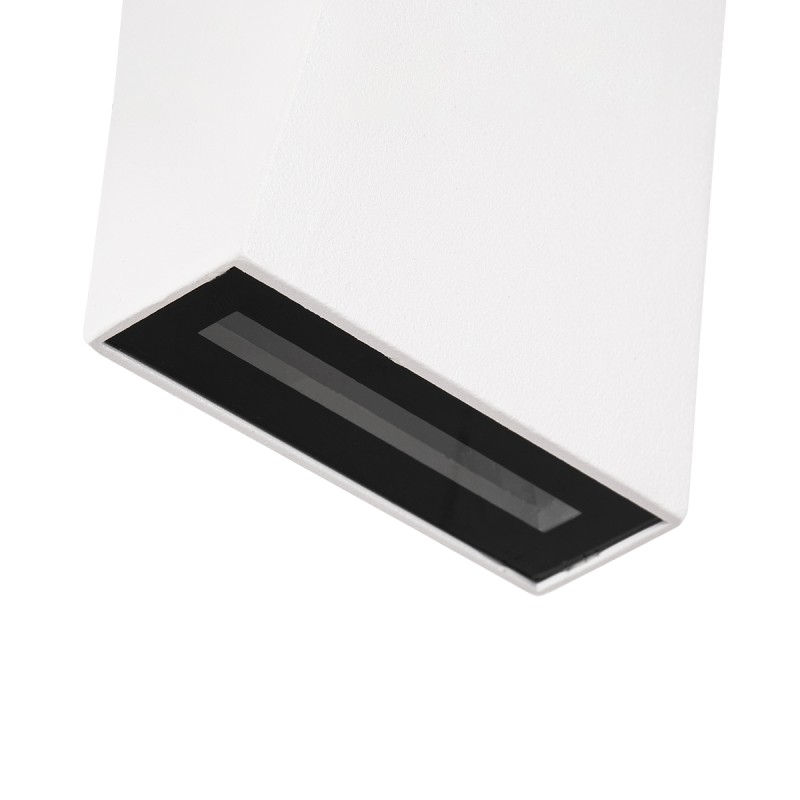 GloboStar® TRIANDE 60551 Φωτιστικό Τοίχου - Απλίκα Αρχιτεκτονικού Φωτισμού Εσωτερικού/Εξωτερικού Χώρου Up & Down LED 10W 1150lm 5° & 60° AC 220-240V Αδιάβροχο IP65 Μ8.5 x Π8.5 x Υ20cm - Θερμό Λευκό 2700K - Λευκό - Bridgelux Chip - 3 Χρόνια Εγγύηση