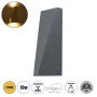 GLOBOSTAR® TRIANDE 60552 Μοντέρνο Φωτιστικό Τοίχου - Απλίκα LED 10W 1150lm 5°/60° AC 220-240V Αδιάβροχο IP65 Θερμό Λευκό 2700K - Bridgelux COB Chip & TÜV SÜD Driver - Γκρι Ανθρακί Ματ - Μ8.5 x Π8.5 x Υ20cm - 5 Χρόνια Εγγύηση