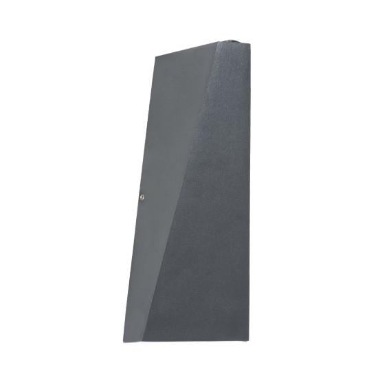 GloboStar® TRIANDE 60552 Φωτιστικό Τοίχου - Απλίκα Αρχιτεκτονικού Φωτισμού Εσωτερικού/Εξωτερικού Χώρου Up & Down LED 10W 1150lm 5° & 60° AC 220-240V Αδιάβροχο IP65 Μ8.5 x Π8.5 x Υ20cm - Θερμό Λευκό 2700K - Γκρι Ανθρακί - Bridgelux Chip - 3 Χρόνια