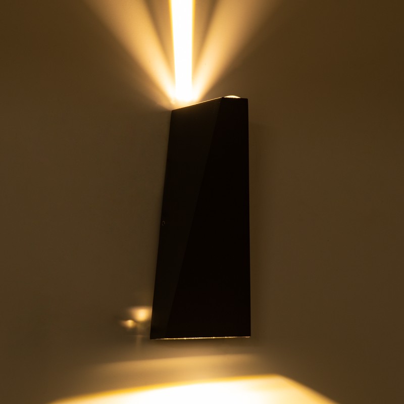 GloboStar® TRIANDE 60552 Φωτιστικό Τοίχου - Απλίκα Αρχιτεκτονικού Φωτισμού Εσωτερικού/Εξωτερικού Χώρου Up & Down LED 10W 1150lm 5° & 60° AC 220-240V Αδιάβροχο IP65 Μ8.5 x Π8.5 x Υ20cm - Θερμό Λευκό 2700K - Γκρι Ανθρακί - Bridgelux Chip - 3 Χρόνια