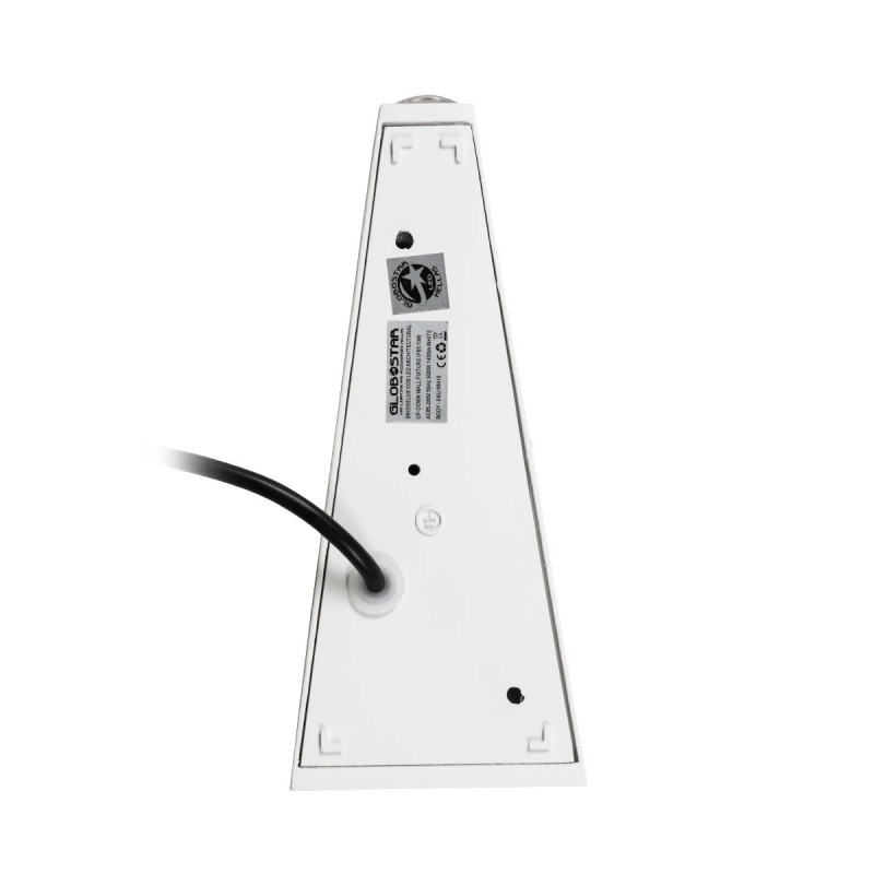 GloboStar® TRIANDE 60554 Φωτιστικό Τοίχου - Απλίκα Αρχιτεκτονικού Φωτισμού Εσωτερικού/Εξωτερικού Χώρου Up & Down LED 10W 1200lm 5° & 60° AC 220-240V IP65 Μ8.5 x Π8.5 x Υ20cm - Φυσικό Λευκό 4500K - Λευκό Αλουμίνιο - Bridgelux Chip - 3 Χρόνια Εγγύησ