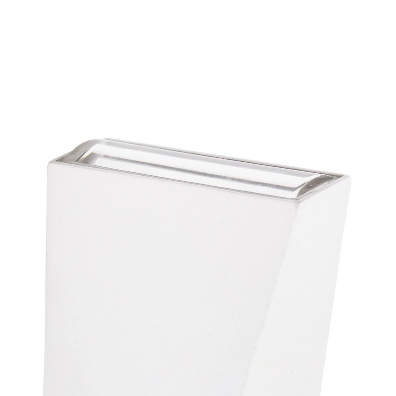 GloboStar® TRIANDE 60554 Φωτιστικό Τοίχου - Απλίκα Αρχιτεκτονικού Φωτισμού Εσωτερικού/Εξωτερικού Χώρου Up & Down LED 10W 1200lm 5° & 60° AC 220-240V IP65 Μ8.5 x Π8.5 x Υ20cm - Φυσικό Λευκό 4500K - Λευκό Αλουμίνιο - Bridgelux Chip - 3 Χρόνια Εγγύησ