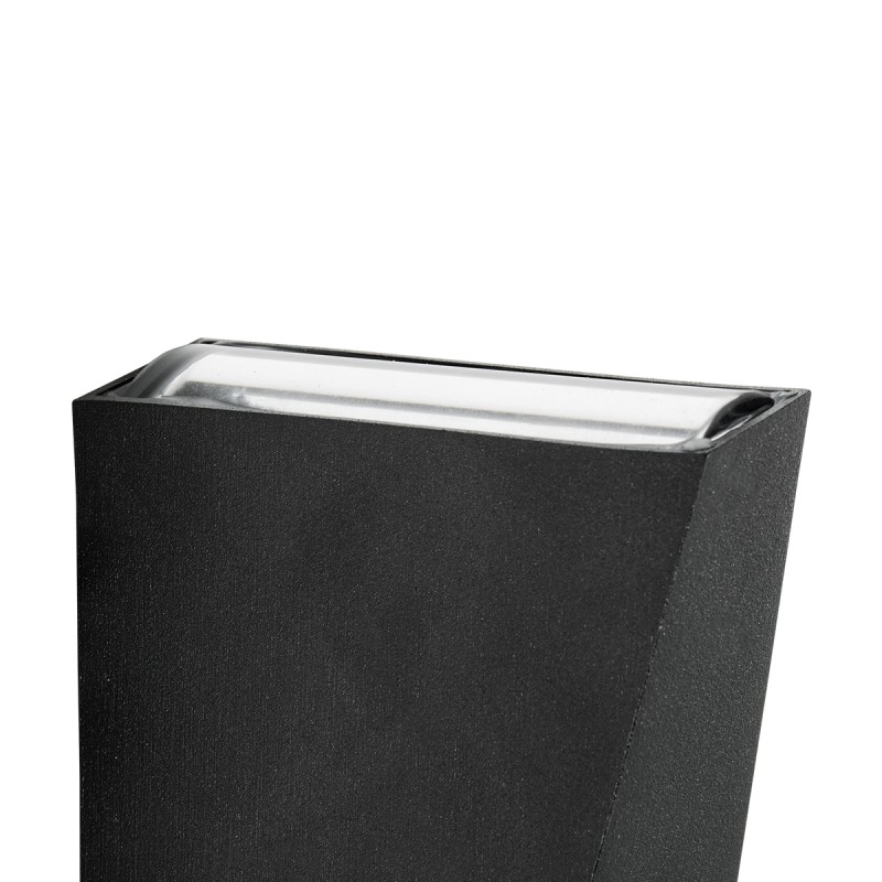 GloboStar® TRIANDE 60556 Φωτιστικό Τοίχου - Απλίκα Αρχιτεκτονικού Φωτισμού Εσωτερικού/Εξωτερικού Χώρου Up & Down LED 10W 1200lm 5° & 60° AC 220-240V IP65 Μ8.5 x Π8.5 x Υ20cm - Φυσικό Λευκό 4500K - Μαύρο Αλουμίνιο - Bridgelux Chip - 3 Χρόνια Εγγύησ