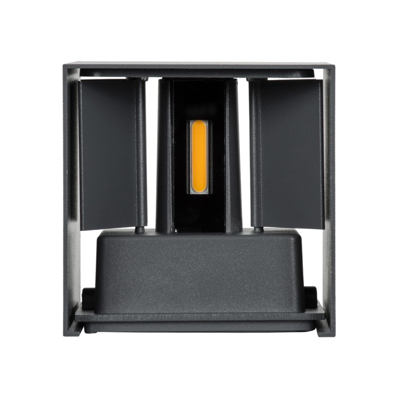 GLOBOSTAR® AXIS-S 60561 Μοντέρνο Φωτιστικό Τοίχου - Απλίκα LED 10W 1150lm 5°/60° AC 220-240V Αδιάβροχο IP65 Θερμό Λευκό 2700K - Bridgelux COB Chip & TÜV SÜD Driver - Γκρι Ανθρακί Ματ - Μ10 x Π10 x Υ10cm - 5 Χρόνια Εγγύηση