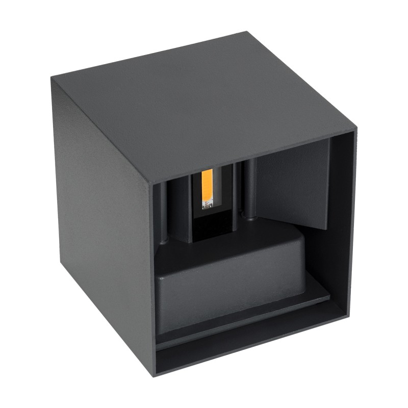 GLOBOSTAR® AXIS-S 60561 Μοντέρνο Φωτιστικό Τοίχου - Απλίκα LED 10W 1150lm 5°/60° AC 220-240V Αδιάβροχο IP65 Θερμό Λευκό 2700K - Bridgelux COB Chip & TÜV SÜD Driver - Γκρι Ανθρακί Ματ - Μ10 x Π10 x Υ10cm - 5 Χρόνια Εγγύηση