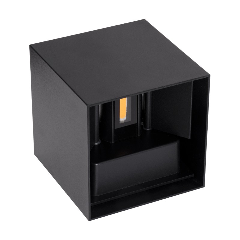 GloboStar® AXIS-S 60562 Φωτιστικό Τοίχου - Απλίκα Αρχιτεκτονικού Φωτισμού Εσωτερικού/Εξωτερικού Χώρου Up & Down LED 10W 1150lm 10 έως 60° AC 220-240V Αδιάβροχο IP65 Μ10 x Π10 x Υ10cm - Θερμό Λευκό 2700K - Μαύρο - Bridgelux Chip - 3 Years Warranty