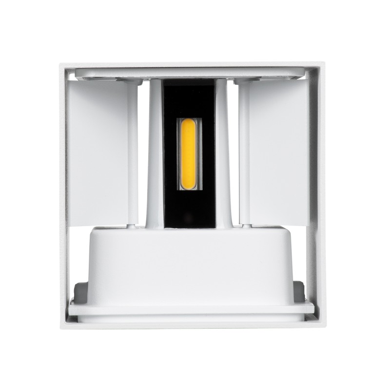 GloboStar® AXIS-S 60563 Φωτιστικό Τοίχου - Απλίκα Αρχιτεκτονικού Φωτισμού Εσωτερικού/Εξωτερικού Χώρου Up & Down LED 10W 1200lm 10 έως 60° AC 220-240V Αδιάβροχο IP65 Μ10 x Π10 x Υ10cm - Φυσικό Λευκό 4500K - Λευκό - Bridgelux Chip - 3 Years Warranty