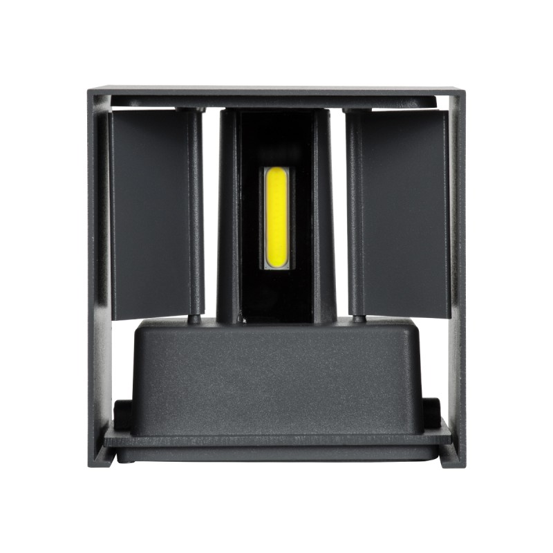 GloboStar® AXIS-S 60567 Φωτιστικό Τοίχου - Απλίκα Αρχιτεκτονικού Φωτισμού Εσωτερικού/Εξωτερικού Χώρου Up & Down LED 10W 1250lm 10 έως 60° AC 220-240V Αδιάβροχο IP65 Μ10 x Π10 x Υ10cm - Ψυχρό Λευκό 6000K - Γκρι Ανθρακί - Bridgelux Chip - 3 Χρόνια Εγγύη