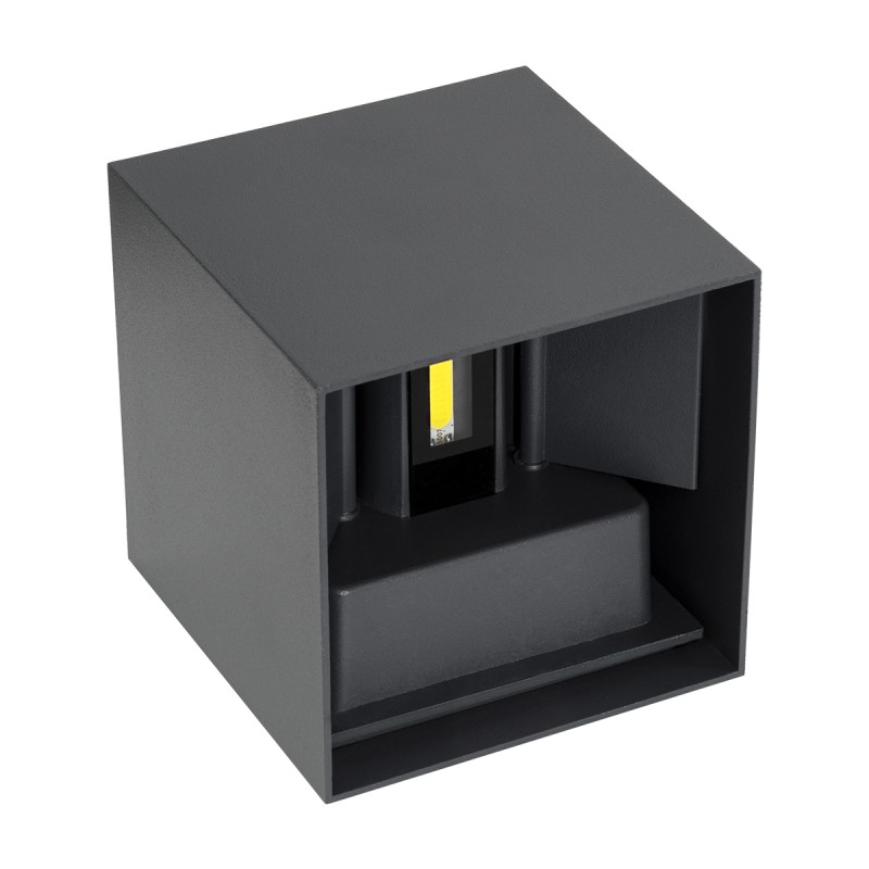 GloboStar® AXIS-S 60567 Φωτιστικό Τοίχου - Απλίκα Αρχιτεκτονικού Φωτισμού Εσωτερικού/Εξωτερικού Χώρου Up & Down LED 10W 1250lm 10 έως 60° AC 220-240V Αδιάβροχο IP65 Μ10 x Π10 x Υ10cm - Ψυχρό Λευκό 6000K - Γκρι Ανθρακί - Bridgelux Chip - 3 Χρόνια Εγγύη