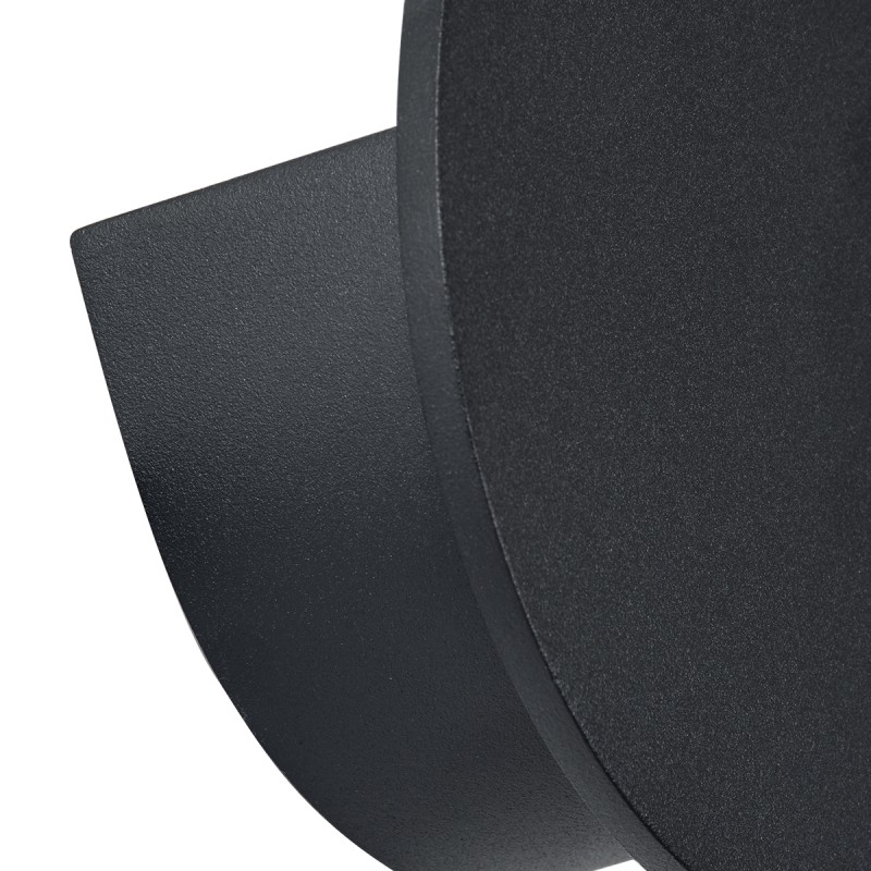 GloboStar® REDONDO 60574 Φωτιστικό Τοίχου - Απλίκα Αρχιτεκτονικού Φωτισμού Εσωτερικού/Εξωτερικού Χώρου Up or Down LED 10W 1000lm 60° AC220-240V Αδιάβροχο IP65 - Σώμα Αλουμινίου & Tempered Glass - Μ14 x Π14 x Υ4.5cm - Θερμό Λευκό 2700K - Μαύρο - Bridge