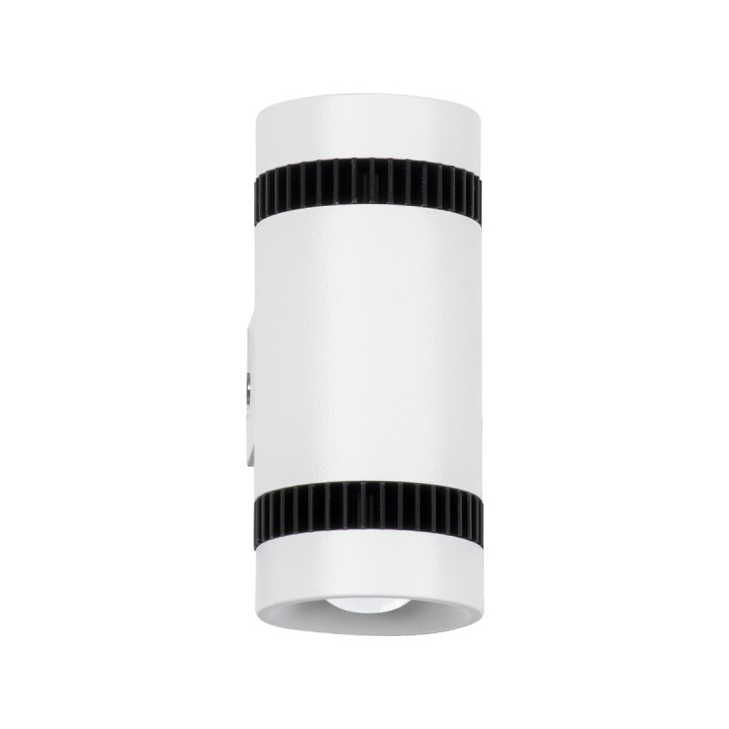 GloboStar® CANNONAL 60575 Φωτιστικό Τοίχου - Απλίκα Αρχιτεκτονικού Φωτισμού Εσωτερικού Χώρου Up & Down LED 10W 1150lm 30° AC 220-240V IP20 Μ5 x Π6.5 x Υ11cm - Θερμό Λευκό 2700K - Λευκό με Μαύρο - Bridgelux Chip - 3 Χρόνια Εγγύηση