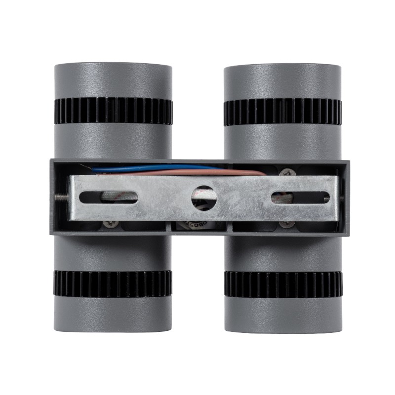 GloboStar® CANNONAL 60579 Φωτιστικό Τοίχου - Απλίκα Αρχιτεκτονικού Φωτισμού Εσωτερικού Χώρου Up & Down LED 20W 2300lm 30° AC 220-240V IP20 Μ12 x Π6.5 x Υ11cm - Θερμό Λευκό 2700K - Γκρι Ανθρακί με Μαύρο - Bridgelux Chip - 3 Χρόνια Εγγύηση