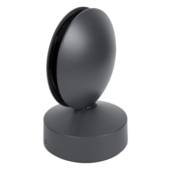 GLOBOSTAR® ZERODA 60597 Μοντέρνο Φωτιστικό Τοίχου - Απλίκα LED 9W 1035lm 3°/360° AC 220-240V Αδιάβροχο IP65 Θερμό Λευκό 2700K - CREE XPE Chip & TÜV SÜD Driver - Γκρι Ανθρακί Ματ - Μ11 x Π10 x Υ16cm - 5 Χρόνια Εγγύηση