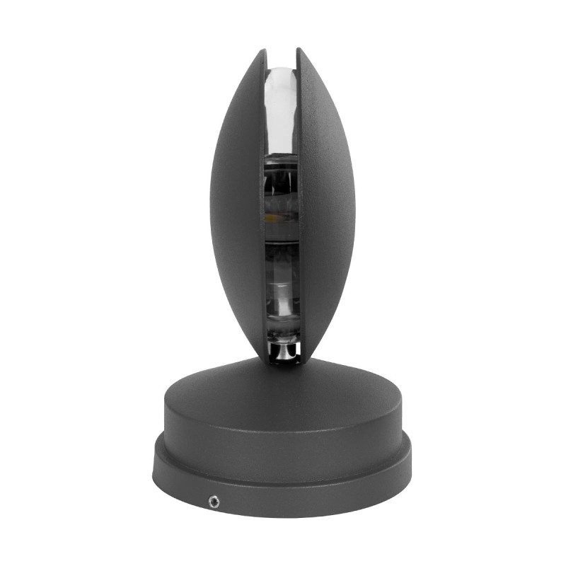 GLOBOSTAR® ZERODA 60599 Μοντέρνο Φωτιστικό Τοίχου - Απλίκα LED 9W 1080lm 3° x 360° AC 220-240V Αδιάβροχο IP65 Ψυχρό Λευκό 6000K - CREE XPE Chip & TÜV SÜD Driver - Γκρι Ανθρακί Ματ - Μ9.5 x Π11 x Υ16cm - 5 Χρόνια Εγγύηση