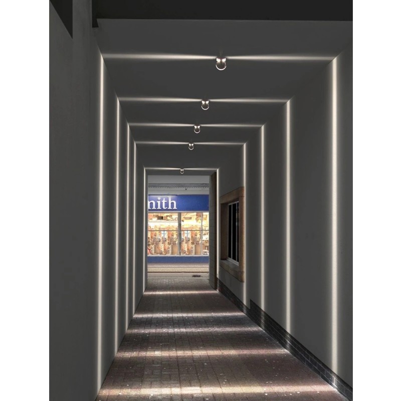 GLOBOSTAR® ZERODA 60599 Μοντέρνο Φωτιστικό Τοίχου - Απλίκα LED 9W 1080lm 3° x 360° AC 220-240V Αδιάβροχο IP65 Ψυχρό Λευκό 6000K - CREE XPE Chip & TÜV SÜD Driver - Γκρι Ανθρακί Ματ - Μ9.5 x Π11 x Υ16cm - 5 Χρόνια Εγγύηση