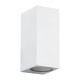 GloboStar® BURANO 60614 Φωτιστικό Τοίχου - Απλίκα Αρχιτεκτονικού Φωτισμού Εξωτερικού Χώρου Up & Down Αλουμινίου με Ντουί 2 x GU10 AC 220-240V Αδιάβροχο IP65 L15 x W8 x H6.8cm - Λευκό -  5 Years Warranty