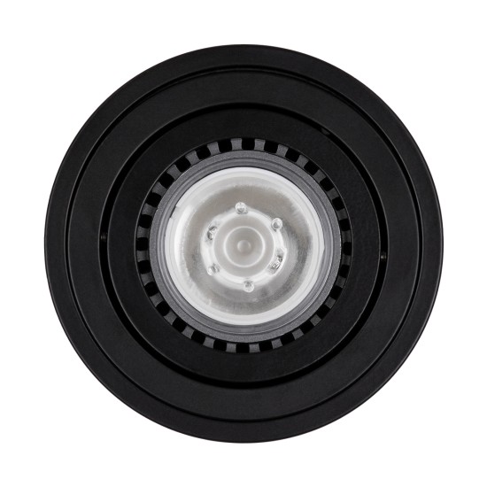 GloboStar® AKIRA 60617 Επιφανειακό Κινούμενο Στρόγγυλο Φωτιστικό Σποτ Αλουμινίου με Ντουί GU10 AC 220-240V IP44 Φ8 x Υ10cm - Μαύρο