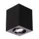 GloboStar® AKIRA 60621 Επιφανειακό Κινούμενο Τετράγωνο Φωτιστικό Σποτ Αλουμινίου με Ντουί GU10 AC 220-240V IP44 Μ8 x Π8 x Υ10cm - Μαύρο