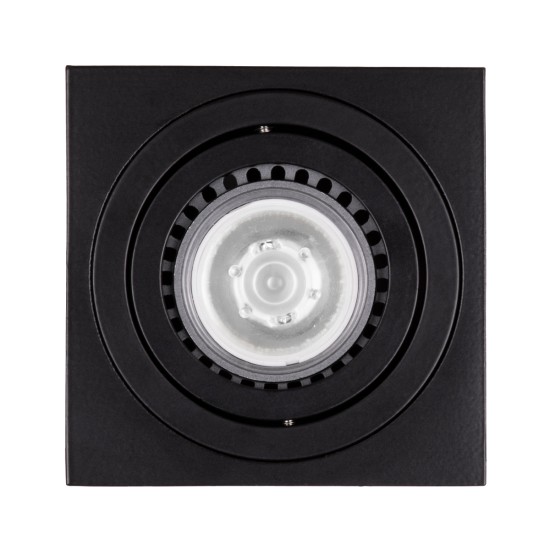 GloboStar® AKIRA 60621 Επιφανειακό Κινούμενο Τετράγωνο Φωτιστικό Σποτ Αλουμινίου με Ντουί GU10 AC 220-240V IP44 Μ8 x Π8 x Υ10cm - Μαύρο