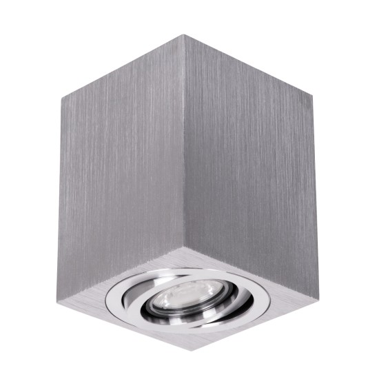 GloboStar® AKIRA 60623 Επιφανειακό Κινούμενο Τετράγωνο Φωτιστικό Σποτ Αλουμινίου με Ντουί GU10 AC 220-240V IP44 Μ8 x Π8 x Υ10cm - Ασημί Βούρτσας GloboStar® AKIRA 60623 Επιφανειακό Κινούμενο Τετράγωνο Φωτιστικό Σποτ Αλουμινίου με Ντουί GU10 AC 220-240V IP44 Μ8 x Π8 x Υ10cm - Ασημί Βούρτσας