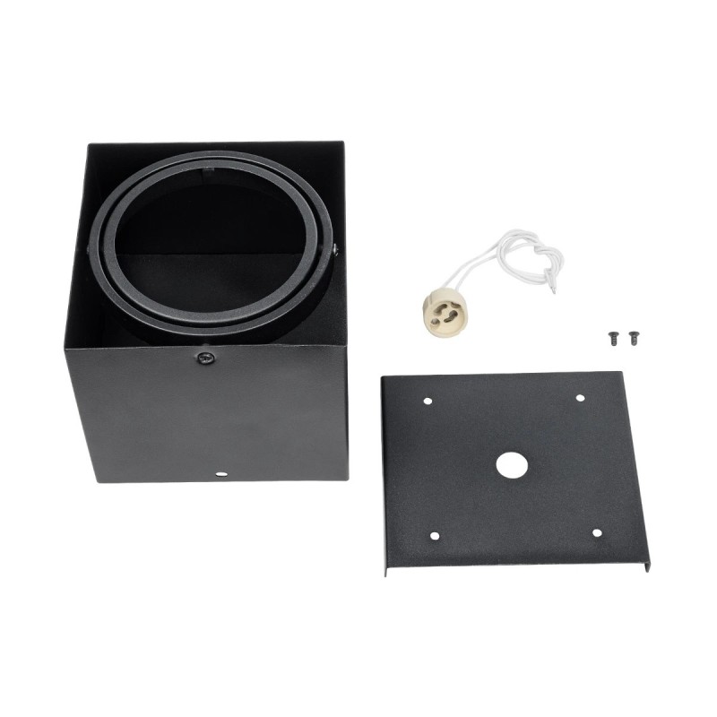 GloboStar® MAGMA 60626 Μοντέρνο Φωτιστικό Οροφής Σποτ Μονόφωτο 1 x GU10 IP20 Μαύρο Αλουμίνιο - Μ15 x Π15 x Υ13cm