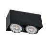 GloboStar® MAGMA 60627 Μοντέρνο Φωτιστικό Οροφής Σποτ Δίφωτο 2 x GU10 IP20 Μαύρο Αλουμίνιο - Μ30 x Π15 x Υ13cm