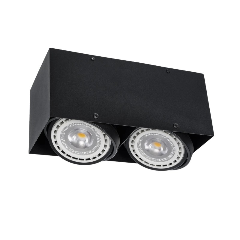 GloboStar® MAGMA 60627 Μοντέρνο Φωτιστικό Οροφής Σποτ Δίφωτο 2 x GU10 IP20 Μαύρο Αλουμίνιο - Μ30 x Π15 x Υ13cm