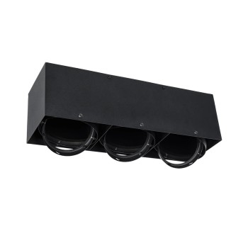 GLOBOSTAR® MAGMA 60628 Μοντέρνο Φωτιστικό Οροφής με Ντουί 3 x GU10 AC 220-240V IP20 - Μαύρο - Μ45 x Π15 x Υ13cm