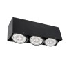 GloboStar® MAGMA 60628 Μοντέρνο Φωτιστικό Οροφής Σποτ Τρίφωτο 3 x GU10 IP20 Μαύρο Αλουμίνιο - Μ45 x Π15 x Υ13cm