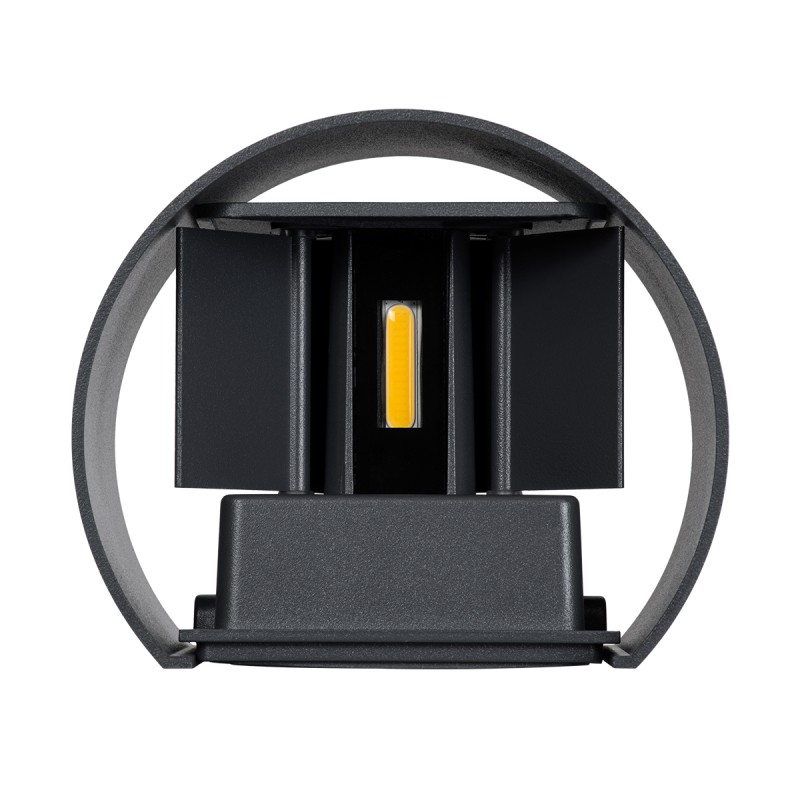 GloboStar® AXIS-R 60636 Φωτιστικό Τοίχου - Απλίκα Αρχιτεκτονικού Φωτισμού Εσωτερικού/Εξωτερικού Χώρου Up & Down LED 10W 1150lm 10 έως 60° AC 220-240V Αδιάβροχο IP65 Μ10 x Π10 x Υ10cm - Θερμό Λευκό 2700K - Γκρι Ανθρακί- Bridgelux Chip - 3 Years Warrant