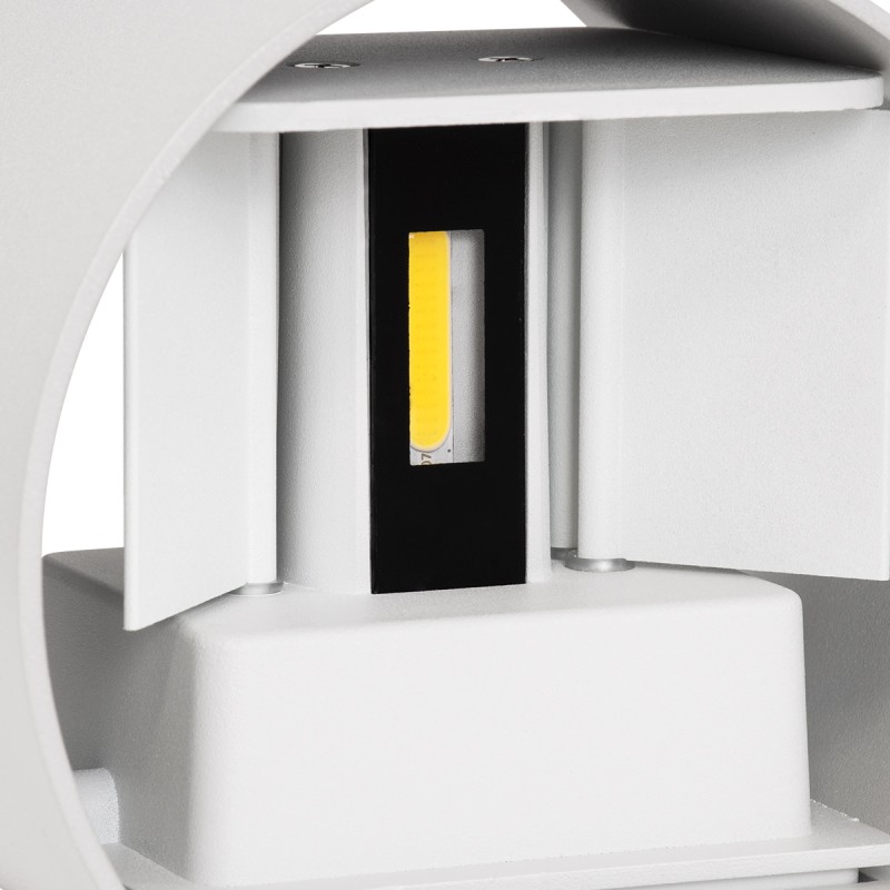 GloboStar® AXIS-R 60638 Φωτιστικό Τοίχου - Απλίκα Αρχιτεκτονικού Φωτισμού Εσωτερικού/Εξωτερικού Χώρου Up & Down LED 10W 1200lm 10 έως 60° AC 220-240V Αδιάβροχο IP65 Μ10 x Π10 x Υ10cm - Φυσικό Λευκό 4500K - Λευκό - Bridgelux Chip - 3 Years Warranty