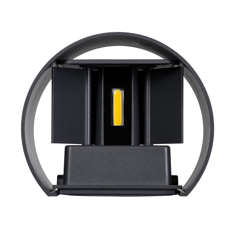 GloboStar® AXIS-R 60639 Φωτιστικό Τοίχου - Απλίκα Αρχιτεκτονικού Φωτισμού Εσωτερικού/Εξωτερικού Χώρου Up & Down LED 10W 1200lm 10 έως 60° AC 220-240V Αδιάβροχο IP65 Μ10 x Π10 x Υ10cm - Φυσικό Λευκό 4500K - Γκρι Ανθρακί- Bridgelux Chip - 3 Years Warran